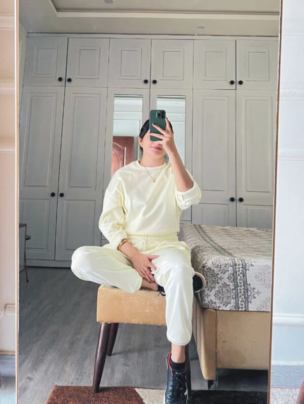 Winter Lavish Sweat Suit (White) - Image 2